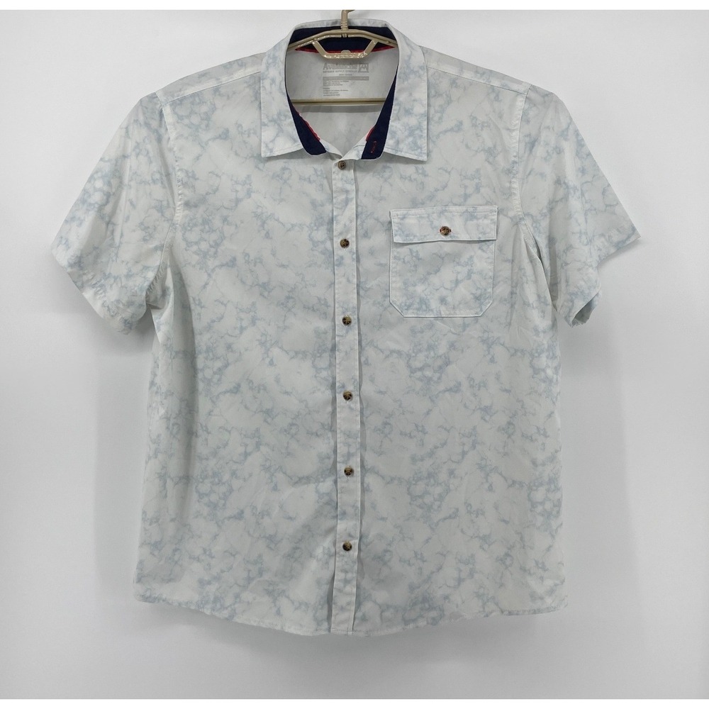 Avalanche Outdoor Supply Mens XL Blue White Marble Performance Shirt CAM201U